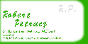 robert petrucz business card